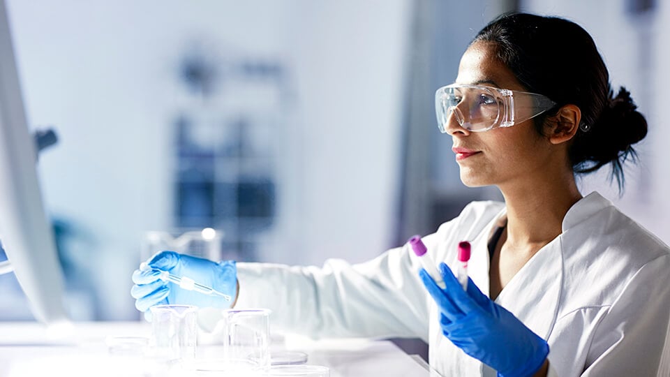 Female medical researcher