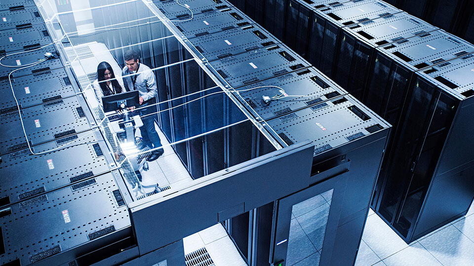 Cloud-hosted laboratory information management systems and data in a secure data center like this one can provide superior data security, redundancy, and availability.