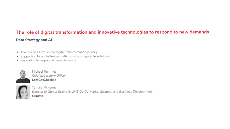 Tamara McKenna and Michael Rummel speaking at Lab of the Future 2023